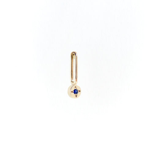 Sapphire Dot Pendant Charm in Yellow Gold